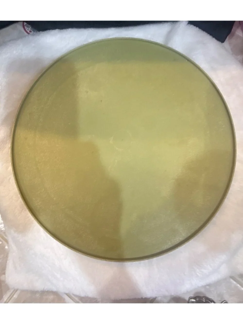 Vintage Rubbermaid Lazy Susan turntable retro avocado green plastic smooth rotat